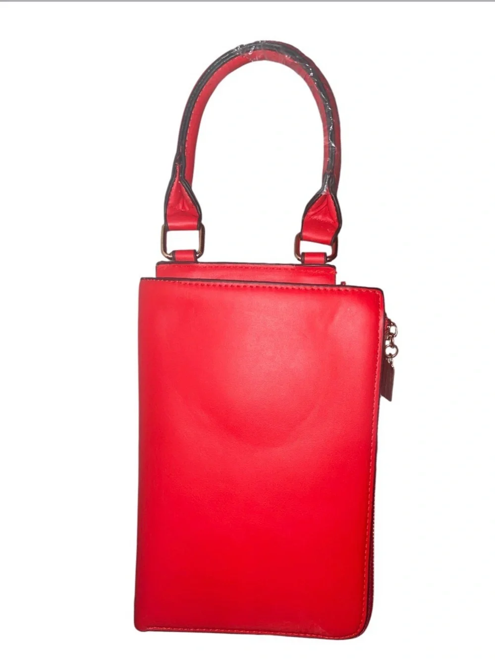 Novelty 3D Lady Face Graphic Top Handle Crossbody Bag Red Perfect Condition